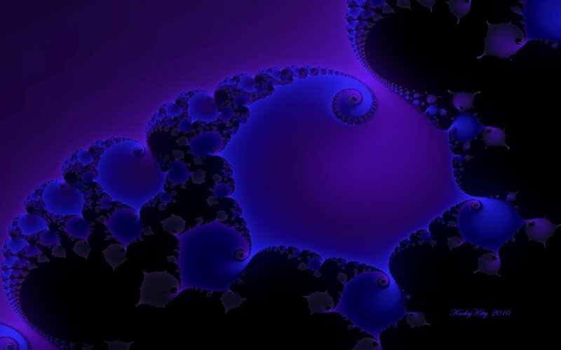 Fractal Spiral Pattern — Purple, Mystical, Digital Art, Bubble