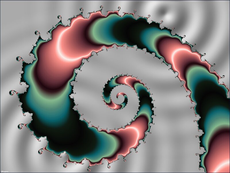 Fractal Spiral Pattern — Red, Calm