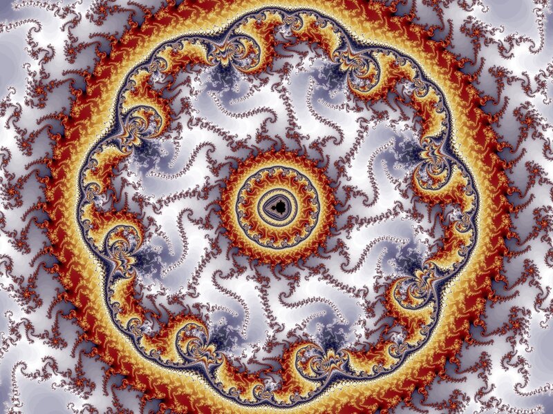 Fractal Spiral Pattern — Red, Complex, Digital Art