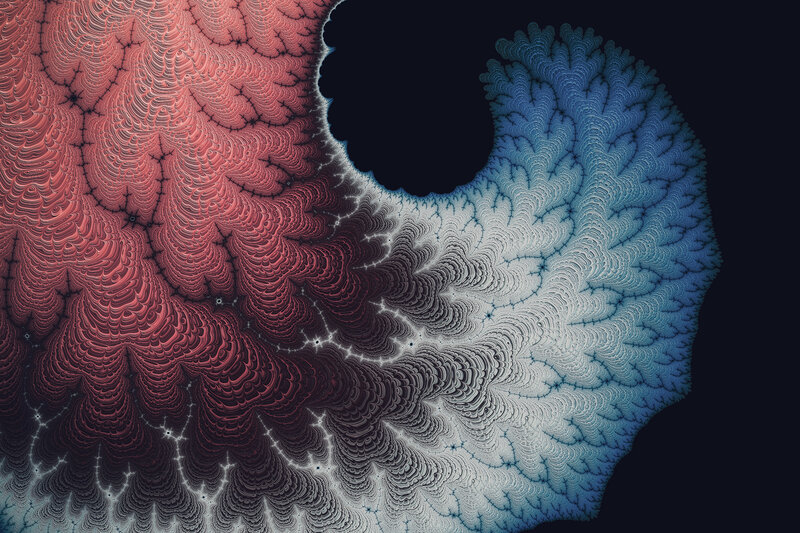 Fractal Spiral Pattern — Red, Dramatic, Abstract, Color Gradient