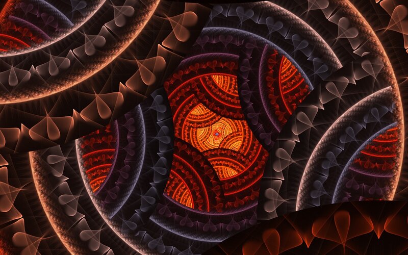 Fractal Spiral Pattern — Red, Dramatic, Abstract, Spirals, Circles