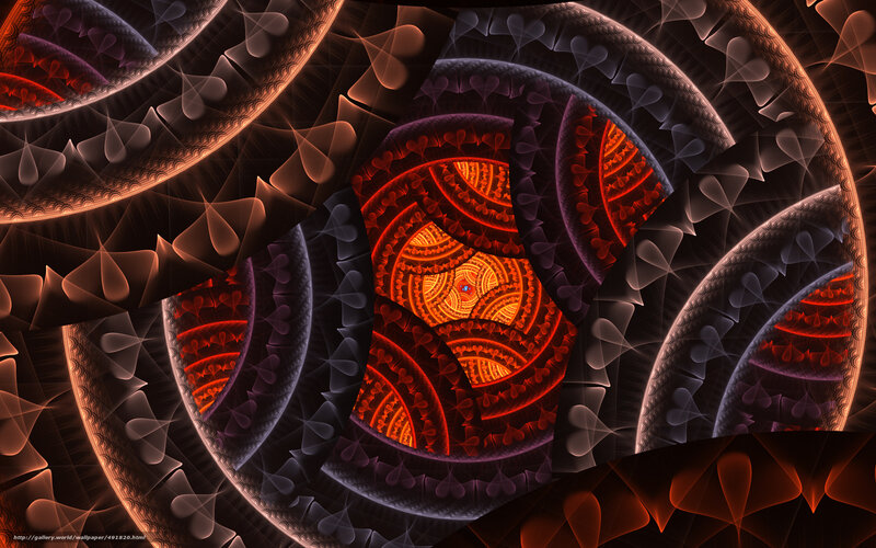 Fractal Spiral Pattern — Red, Dramatic, Digital Art, Spirals, Circles