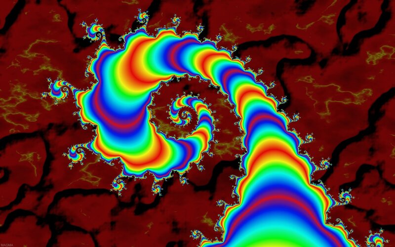 Fractal Spiral Pattern — Red, Dynamic, Abstract, Color Gradient