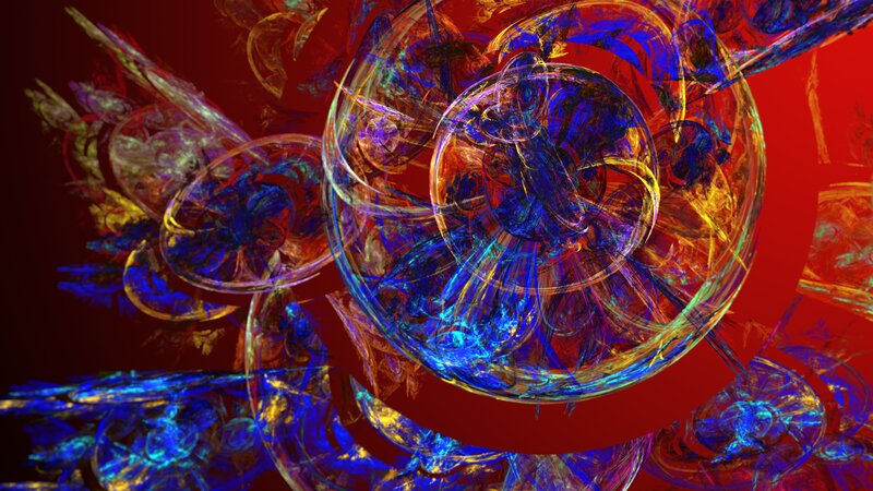 Fractal Spiral Pattern — Red, Dynamic, Abstract