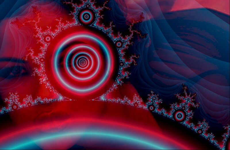 Fractal Spiral Pattern — Red, Hypnotic, Abstract, Spirals