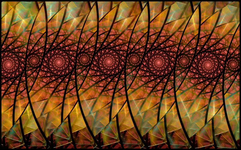 Fractal Spiral Pattern — Red, Hypnotic, Abstract