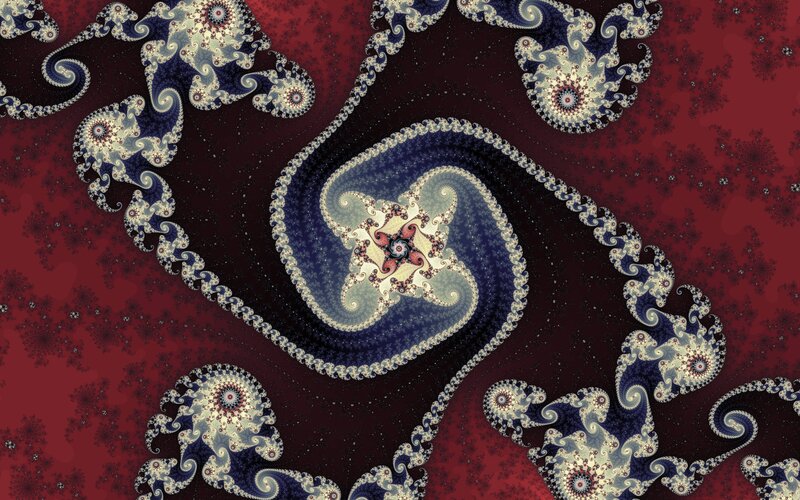 Fractal Spiral Pattern — Red, Hypnotic, Digital Art, Spirals, Patterns