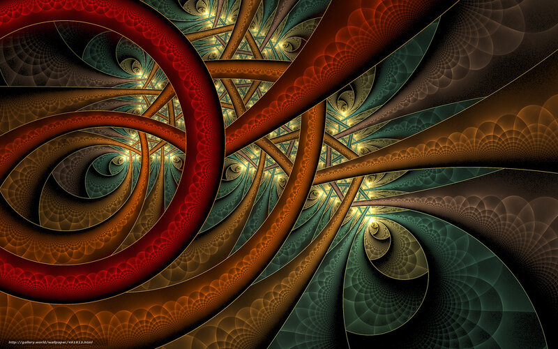 Fractal Spiral Pattern — Red, Hypnotic, Digital Art, Spirals