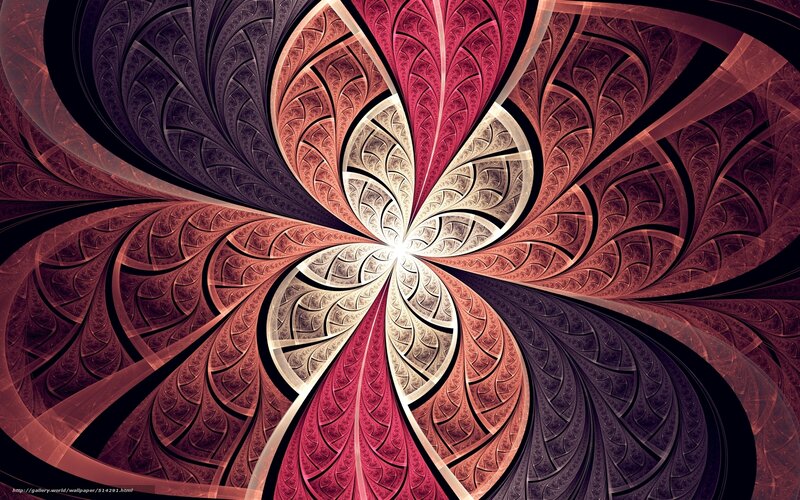 Fractal Spiral Pattern — Red, Hypnotic, Digital Art, Symmetry