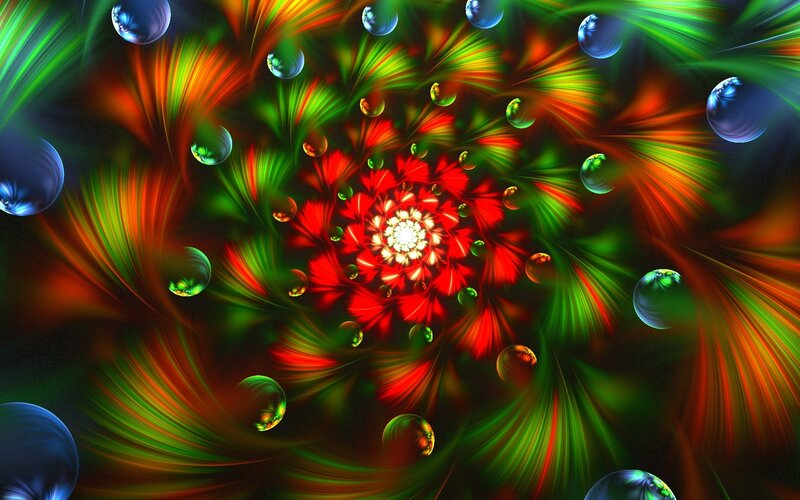 Fractal Spiral Pattern — Red, Vibrant, Digital Art