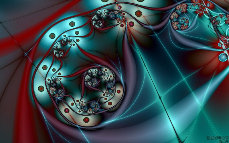 Fractal Spiral Pattern — Teal, Abstract