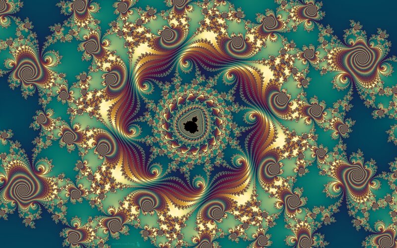 Fractal Spiral Pattern — Teal