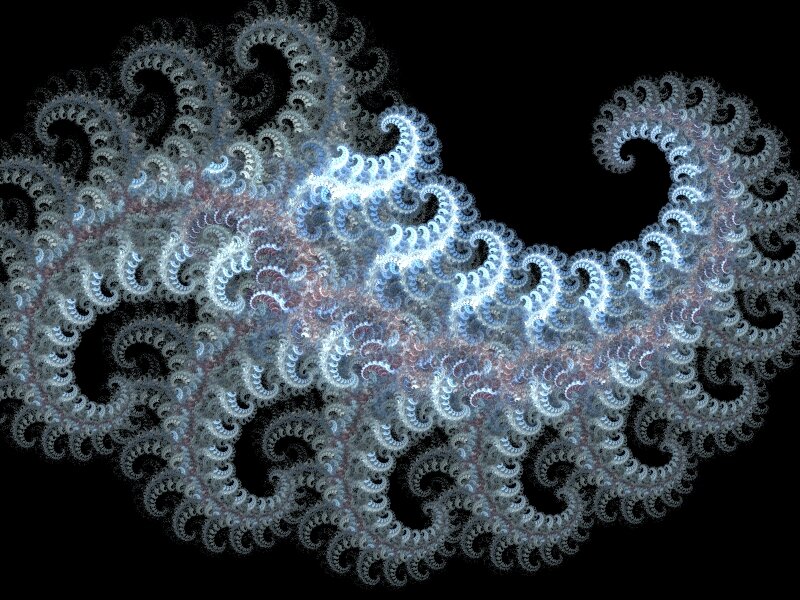 Fractal Spiral Pattern — White, Calm