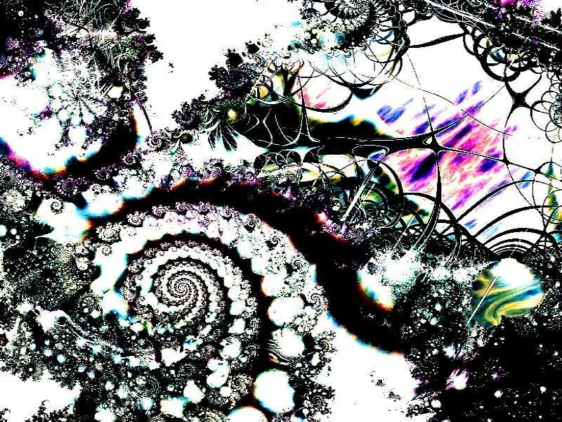 Fractal Spiral Pattern — White, Chaotic