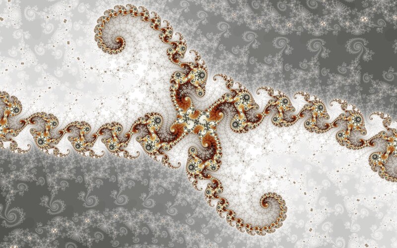 Fractal Spiral Pattern — White, Complex
