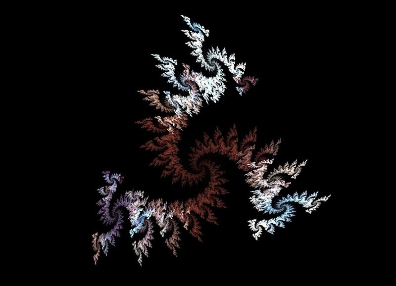 Fractal Spiral Pattern — White