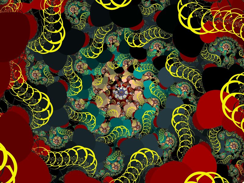 Fractal Spiral Pattern — Yellow, Chaotic