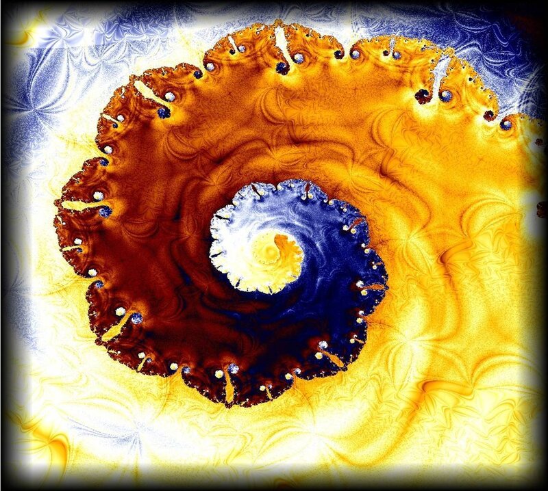 Fractal Spiral Pattern — Yellow, Dramatic