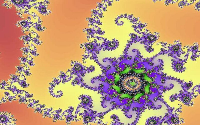 Fractal Spiral Pattern — Yellow, Hypnotic, Abstract