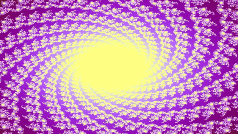 Fractal Spiral Pattern — Yellow, Hypnotic, Abstract, Yellow Center