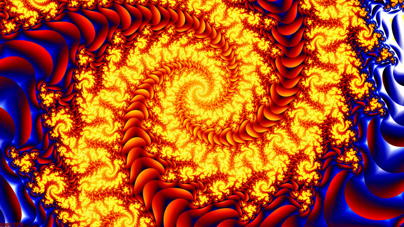 Fractal Spiral Pattern — Yellow