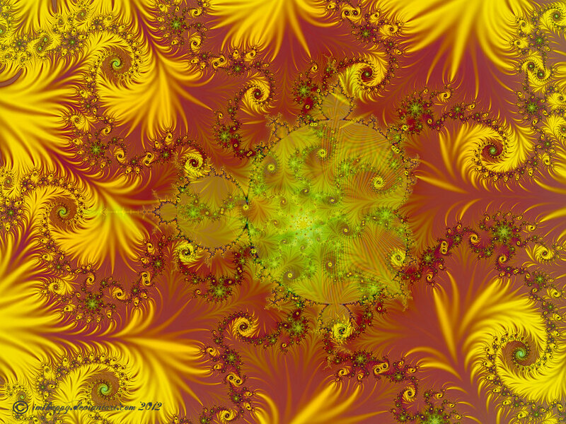Fractal Spiral Pattern — Yellow, Vibrant