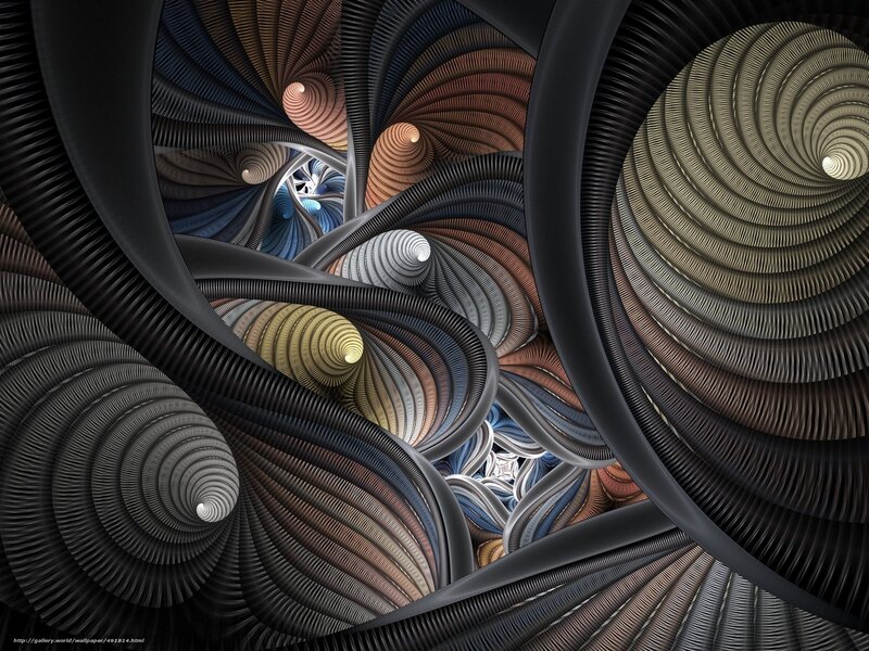 Fractal Spiral Patterns — Black, Abstract