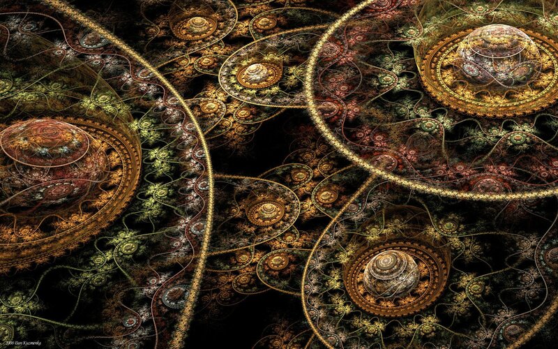 Fractal Spiral Patterns — Black, Complex