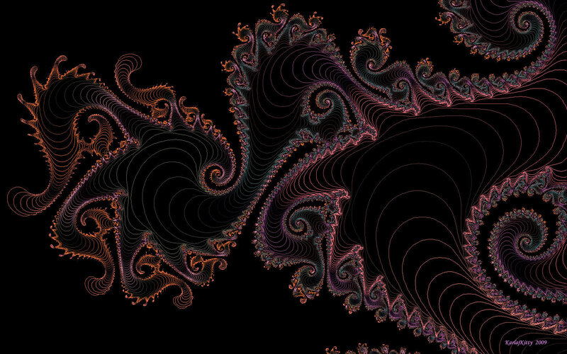 Fractal Spiral Patterns — Black, Hypnotic, Digital Art, Spirals, Curves