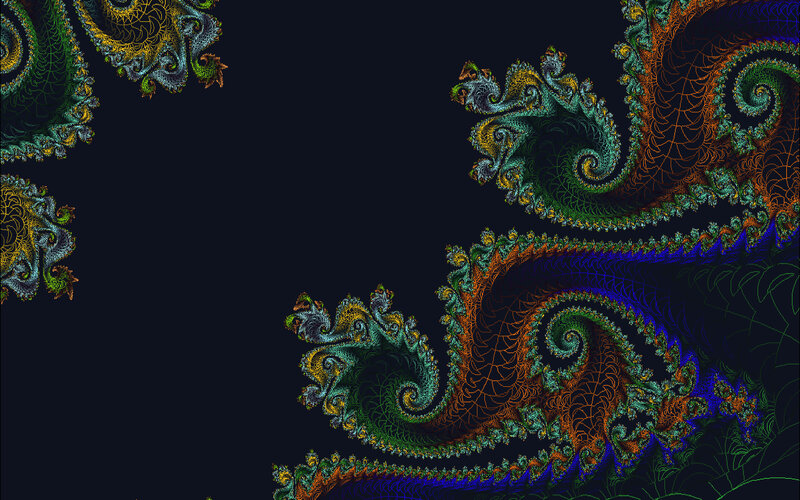 Fractal Spiral Patterns — Black, Mysterious