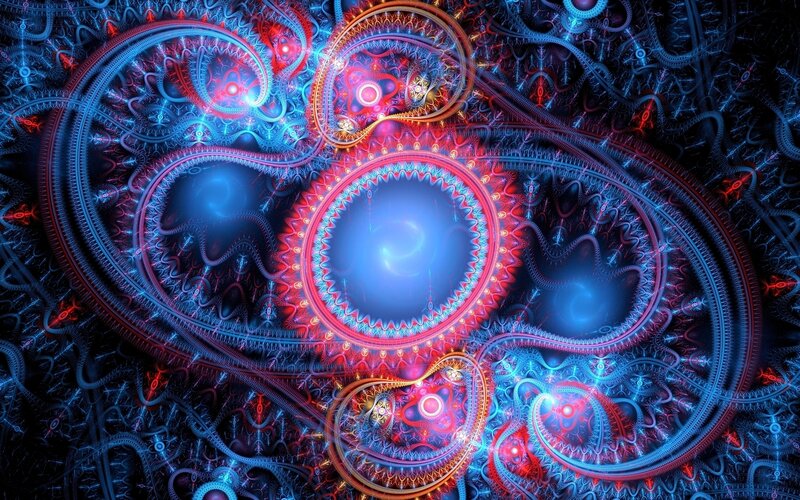 Fractal Spiral Patterns — Blue, Hypnotic, Digital Art, Spirals, Circles