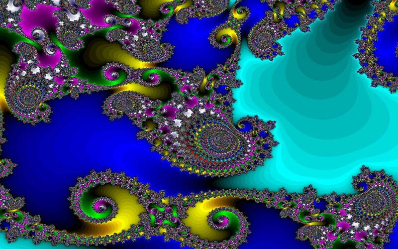 Fractal Spiral Patterns — Blue