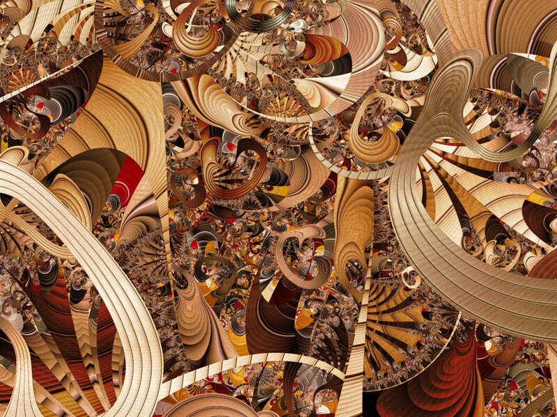 Fractal Spiral Patterns — Brown, Complex, Digital Art