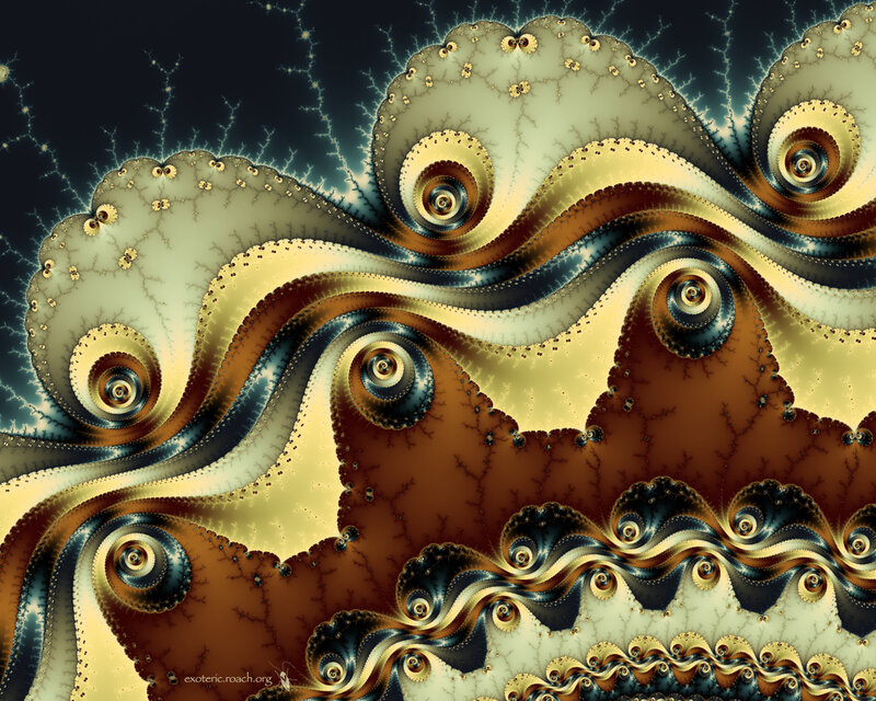 Fractal Spiral Patterns — Brown, Dramatic, Digital Art, Spirals
