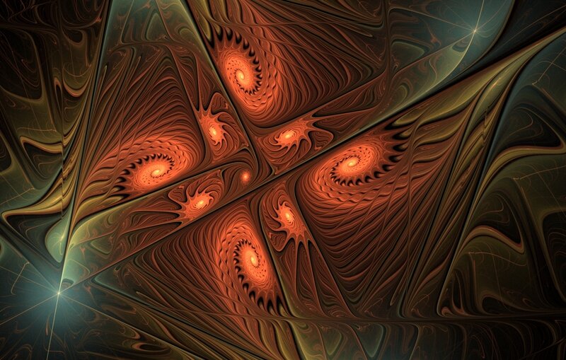 Fractal Spiral Patterns — Brown, Dramatic