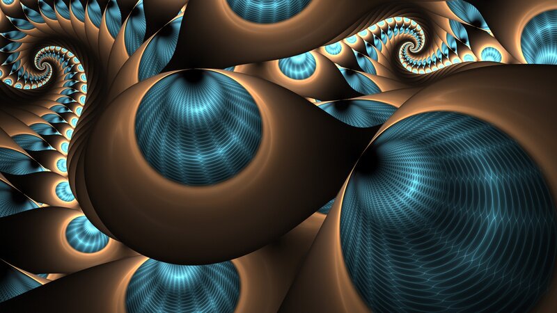 Fractal Spiral Patterns — Brown, Hypnotic