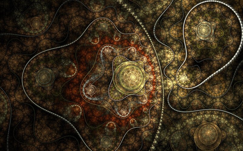 Fractal Spiral Patterns — Brown, Mysterious, Abstract