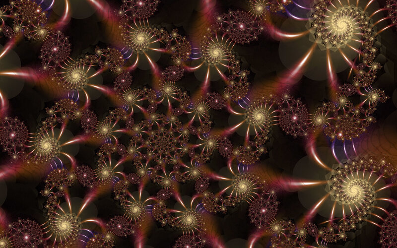 Fractal Spiral Patterns — Gold, Hypnotic