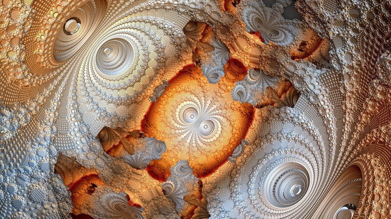 Fractal Spiral Patterns — Gold
