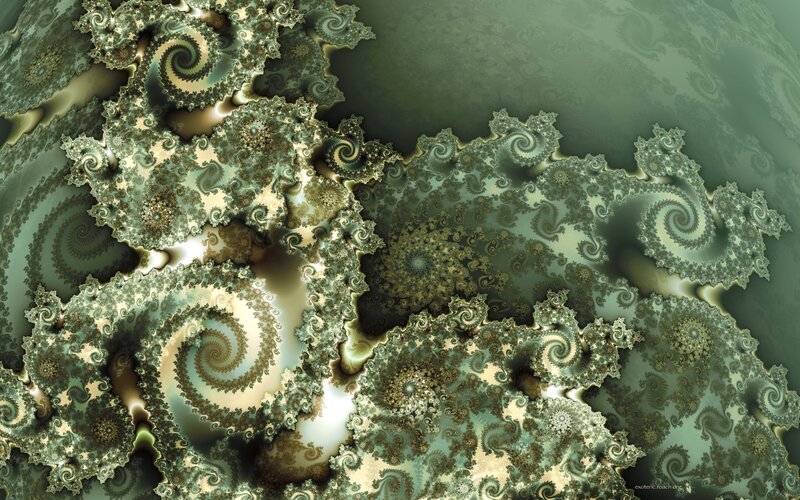 Fractal Spiral Patterns — Green, Complex