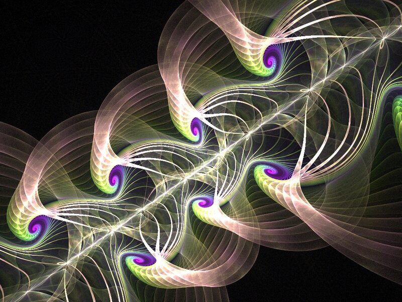 Fractal Spiral Patterns — Green, Ethereal