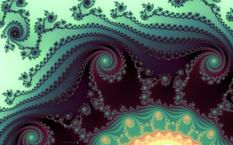 Fractal Spiral Patterns — Green, Hypnotic, Digital Art, Spirals, Waves, Color Gradients