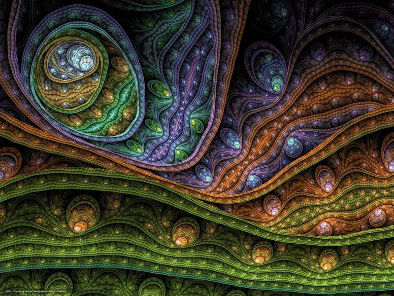 Fractal Spiral Patterns — Green, Hypnotic, Digital Art, Spirals, Waves