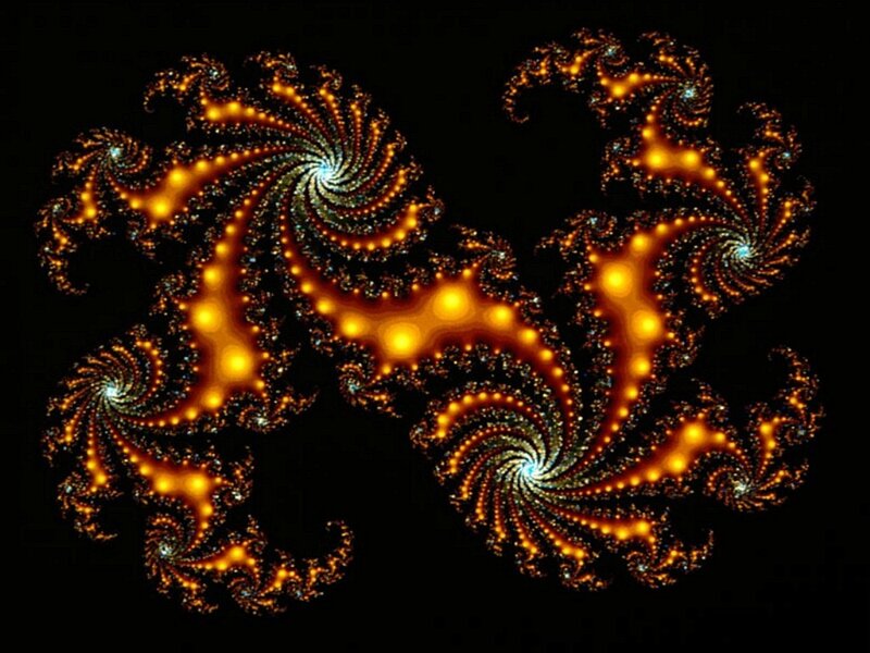 Fractal Spiral Patterns — Orange, Dramatic