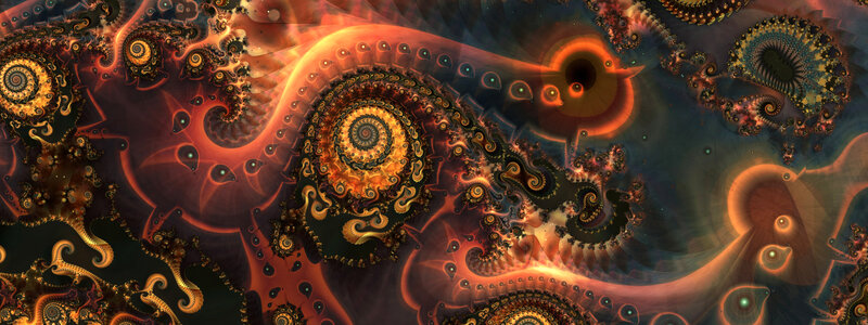 Fractal Spiral Patterns — Orange