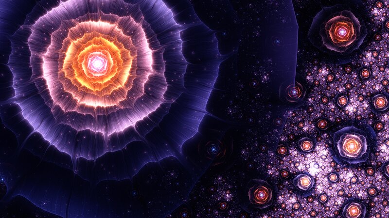 Fractal Spiral Patterns — Purple, Cosmic