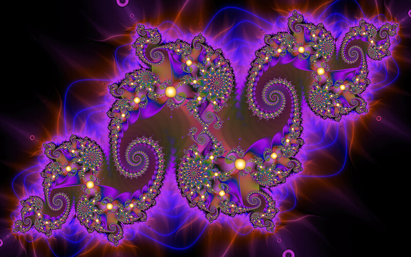 Fractal Spiral Patterns — Purple, Dramatic