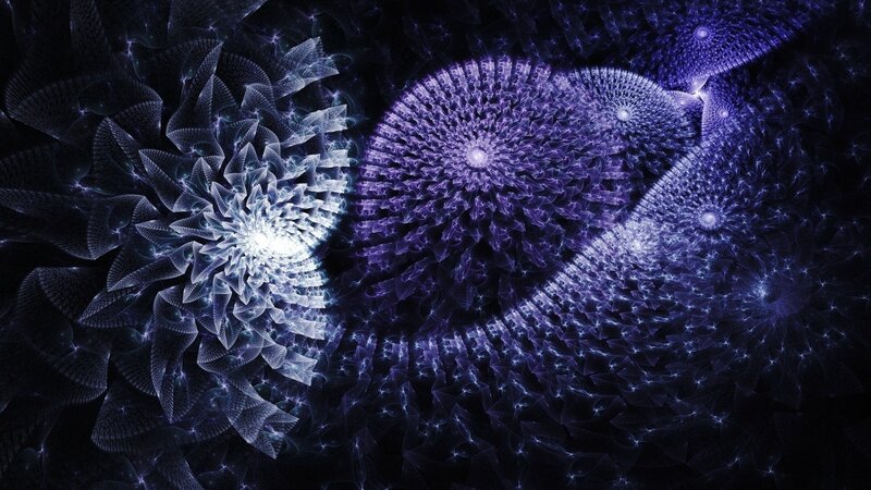 Fractal Spiral Patterns — Purple, Mystical