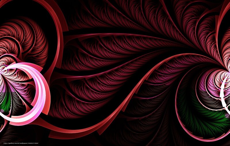 Fractal Spiral Patterns — Red, Dramatic, Digital Art