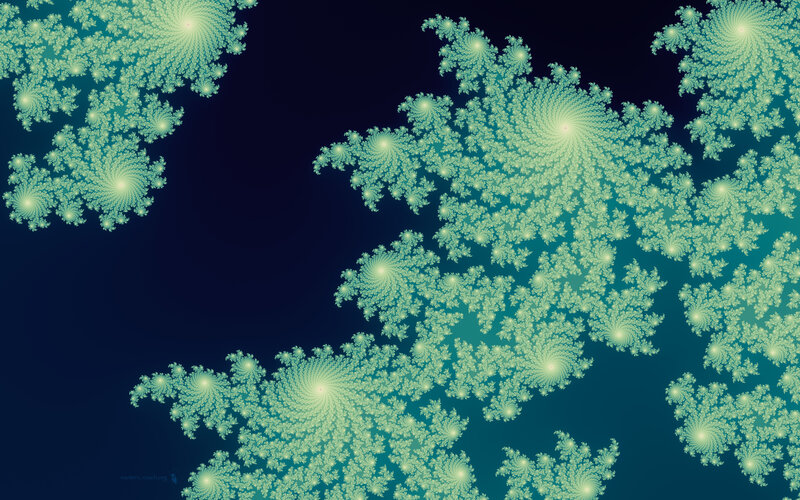 Fractal Spiral Patterns — Teal, Calm